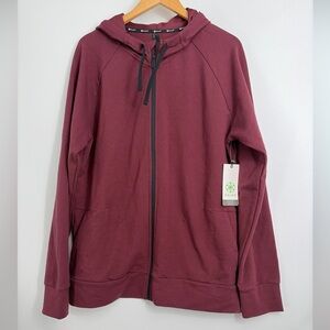 GAIAM Namaste Hoodie Sz Large New Burgundy Port Royale Slim